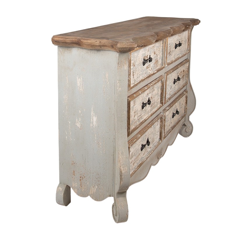 Clayre & Eef Sideboard 135x41x89 cm Beige Grau Holz