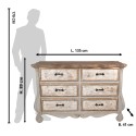 Clayre & Eef Dresser 135x41x89 cm Beige Grey Wood