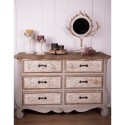 Clayre & Eef Sideboard 135x41x89 cm Beige Grau Holz