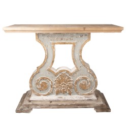 Clayre & Eef Sidetable  121x40x99 cm Beige Grijs Hout