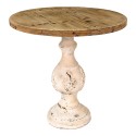 Clayre & Eef Table d'appoint Ø 75x75 cm Marron Blanc Bois Rond