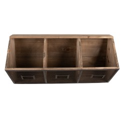 Clayre & Eef Wandrek  60x19x30 cm Bruin Hout Ijzer Rechthoek