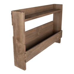 Clayre & Eef Wall Rack 60x12x42 cm Brown Wood