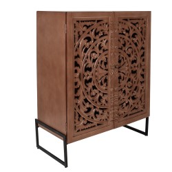 Clayre & Eef Étagère murale 90x45x115 cm Marron Bois Rectangle Fleurs