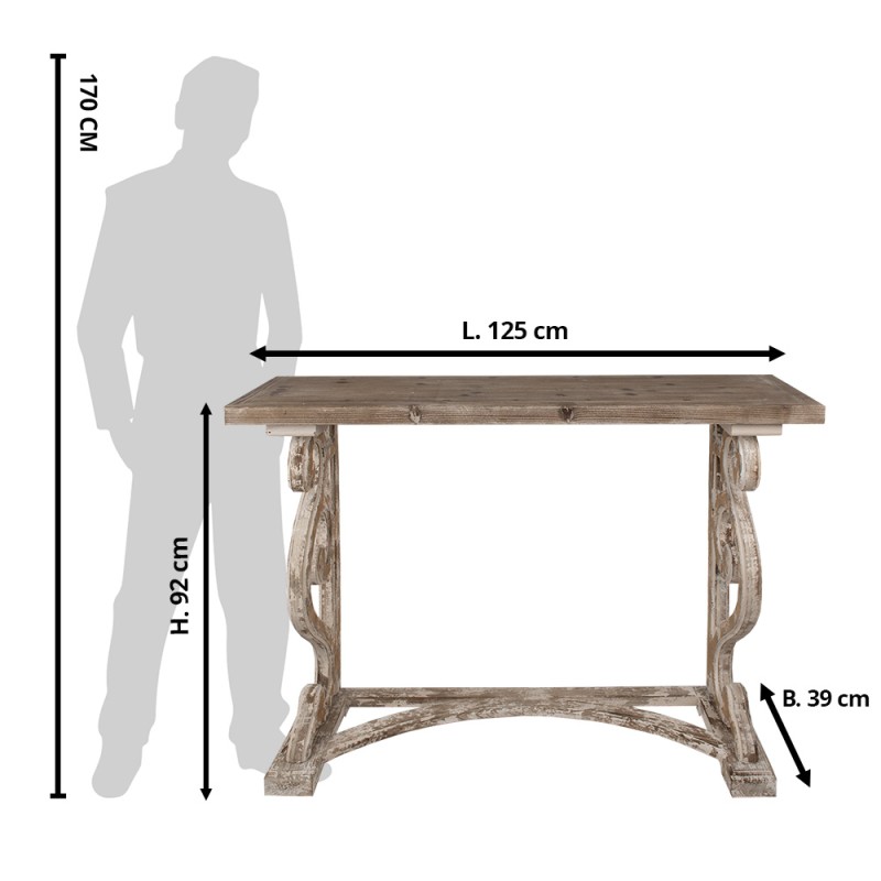 Clayre & Eef Table d'appoint 125x39x92 cm Marron Bois