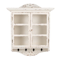 Clayre & Eef Wandkast  56x23x69 cm Wit Houtproduct