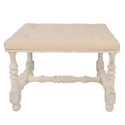 Clayre & Eef Hocker  62x47x46 cm Beige Hout Textiel