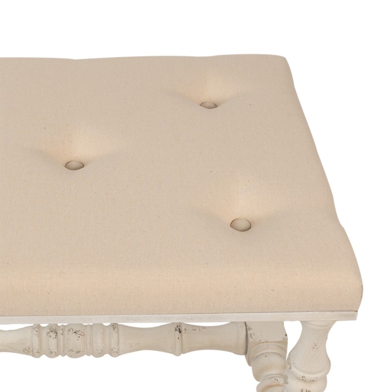 Clayre & Eef Ottoman 62x47x46 cm Beige Wood Textile