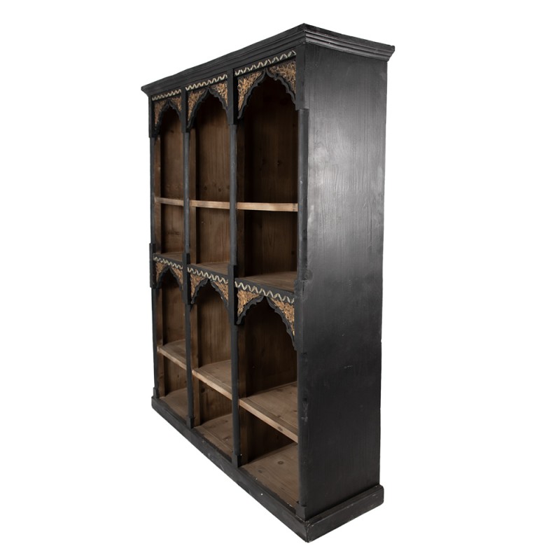 Clayre & Eef Bücherschrank 152x40x193 cm Schwarz Holz