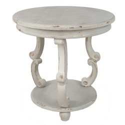 Clayre & Eef Table d'appoint Ø 66x64 cm Gris Bois Rond