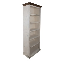 Clayre & Eef Bücherschrank 80x40x210 cm Weiß Holz