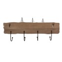 Clayre & Eef Wall Coat Rack 4 Hooks 63x8x27 cm Brown Wood Iron Small Boats