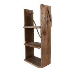 Clayre & Eef Wall Rack 28x16x59 cm Brown Wood