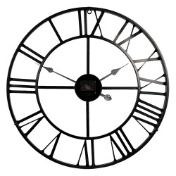 Clayre & Eef Horloge mural Ø 60 cm Noir Métal Rond