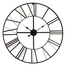 Clayre & Eef Horloge mural Ø 90 cm Noir Métal Rond