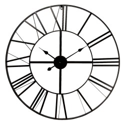 Clayre & Eef Wall Clock Ø 80 cm Black Metal Round