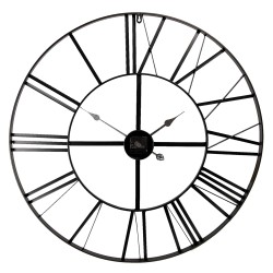 Clayre & Eef Horloge mural Ø 80 cm Noir Métal Rond