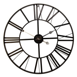 Clayre & Eef Horloge mural Ø 60 cm Noir Métal Rond