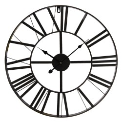 Clayre & Eef Horloge mural Ø 50 cm Noir Métal Rond