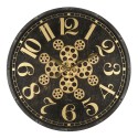 Clayre & Eef Orologio da parete Ø 60 cm Nero Color oro MDF Ferro Rotondo