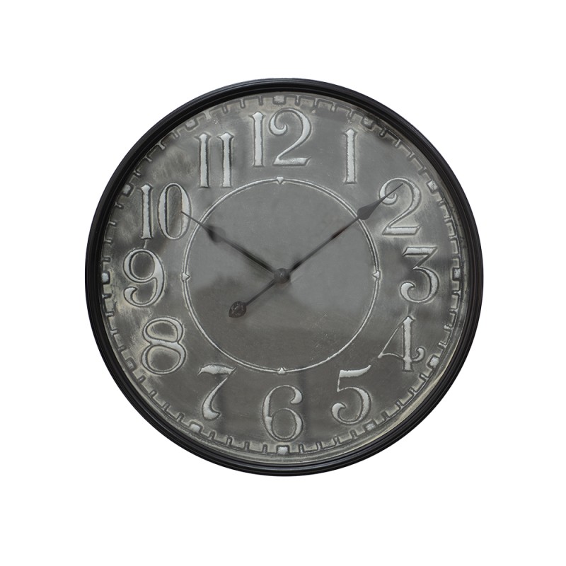 Clayre & Eef Orologio da parete Ø 60 cm Grigio Ferro Rotondo