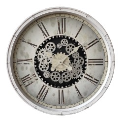 Clayre & Eef Wall Clock Ø 76 cm White Plastic Round