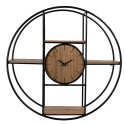 Clayre & Eef Horloge mural Ø 60 cm Marron Noir Bois Fer