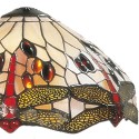 LumiLamp Lampshade Tiffany Ø 31x17 cm Beige Red Glass Dragonfly