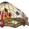 LumiLamp Lampenkap Tiffany  Ø 31x17 cm Beige Rood Glas Libelle