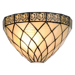 LumiLamp Wall Light Tiffany 30x15x20 cm Beige Brown Metal Glass