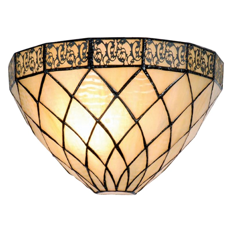 LumiLamp Wandlamp Tiffany  30x15x20 cm Beige Bruin Metaal Glas