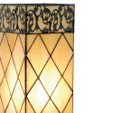 LumiLamp Lampe de table Tiffany 18x45 cm Beige Marron Verre Carré