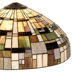 LumiLamp Lampshade Tiffany Ø 50x27 cm Beige Green Glass Triangle