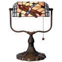 LumiLamp Table Lamp Tiffany 27x20x36 cm Blue Brown Metal Glass Butterfly