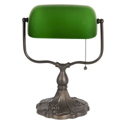 LumiLamp Desk Lamp Banker's Lamp 27x20x36 cm Green Brown Metal Glass