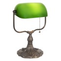 LumiLamp Desk Lamp Banker's Lamp 27x20x36 cm Green Brown Metal Glass