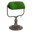 LumiLamp Desk Lamp Banker's Lamp 27x20x36 cm Green Brown Metal Glass