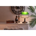 LumiLamp Bureaulamp Bankierslamp  27x20x36 cm Groen Bruin Metaal Glas