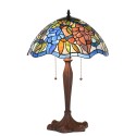 LumiLamp Table Lamp Tiffany Ø 41x60 cm  Blue Brown Glass Plastic Round