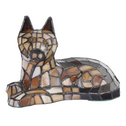 LumiLamp Table Lamp Tiffany Dog 25x13x17 cm Brown Glass