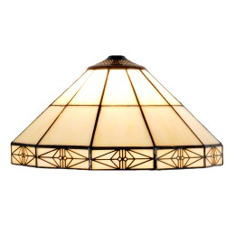 LumiLamp Lampshade Tiffany Ø 32x16 cm Beige Glass Triangle