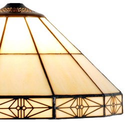 LumiLamp Lampenschirm Tiffany Ø 32x16 cm Beige Glas Dreieck