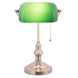 LumiLamp Bureaulamp Bankierslamp  27x17x41 cm  Groen Metaal Glas