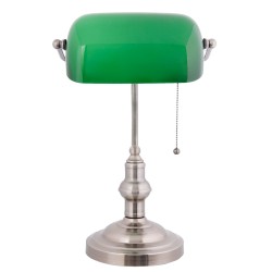 LumiLamp Lampada da scrivania Lampada da banchiere 27x17x41 cm  Verde Metallo Vetro