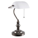 LumiLamp Desk Lamp Banker's Lamp 27x23x42 cm  White Iron Glass