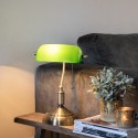 LumiLamp Bureaulamp Bankierslamp  27x17x41 cm  Groen Goudkleurig Metaal Glas