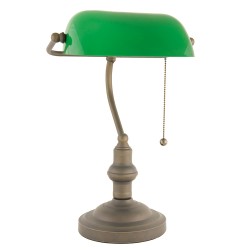 LumiLamp Desk Lamp Ø 27x40 cm Green Brown Metal Glass