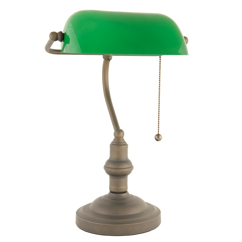 LumiLamp Bureaulamp  Ø 27x40 cm Groen Bruin Metaal Glas