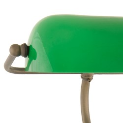 LumiLamp Lampada da scrivania Ø 27x40 cm Verde Marrone Metallo Vetro