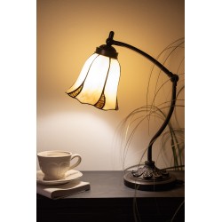 LumiLamp Lampe de table Tiffany Ø 15x46 cm  Beige Marron Verre